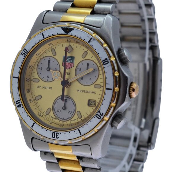 Vintage Tag Heuer 38mm Men's Two Tone 2000 Series Chronograph Watch Ref: CE1121! - Picture 2 of 9